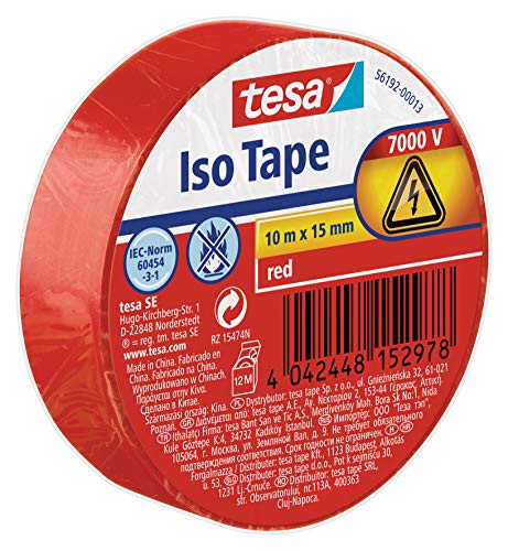 Fita de Arrefecimento TESA Tape Vermelho 15Mm X 10M TESA - Fita adesiva de ferragens - fita de arrefecimento, tesa tape, vermelho, 15mm x 10m, proteger choques elétricos, adesividade