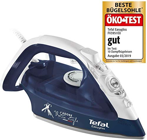 Ferro a Vapor TEFAL Easygliss GV703D (Jato vapor: 150 g/min - Base: Cerâmica) Tefal - Aparelhos de lavanderia - 150 g/min, cerâmica, 2400 w