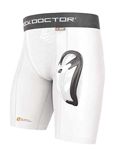 Proteção Corporal SHOCK DOCTOR Core Compressão Bioflex Branco (M) SHOCK DOCTOR - Calções - compressão, poliuretano, lesões musculares, articulares