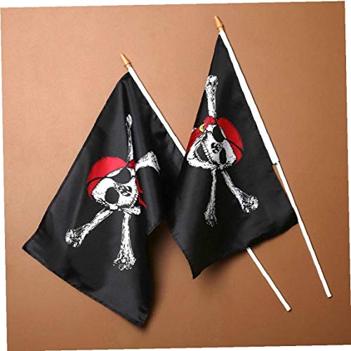 Bandeira de Natalícia Pirata do Cabeça de Halloween Casecover - Sinalização - poliéster, plástico, 45x30 cm, vermelho