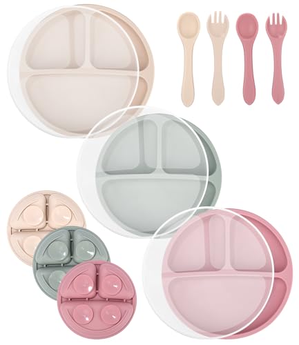 Conjunto de Pratos para Bebé SINLAW (Silicone - 3 Unidades) SinLaw - Utensílios de mesa - silicone, 3 unidades, antideslizante, não tóxico