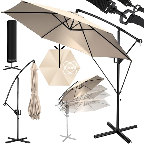 Guarda-Sol KESSER 300 Cm (Área: 300 cm2) KESSER - Móveis de exterior - 300 cm2, alumínio, proteção UV, bolsa, ângulo ajustável