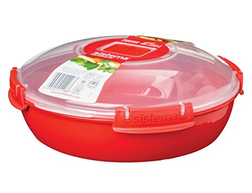 Tigela com Tampa para Micro-ondas, 21 Cm de Diâmetro, Cor Vermelho Sistema - Cestas a vapor - tampa, micro-ondas, 21 cm, cor vermelho