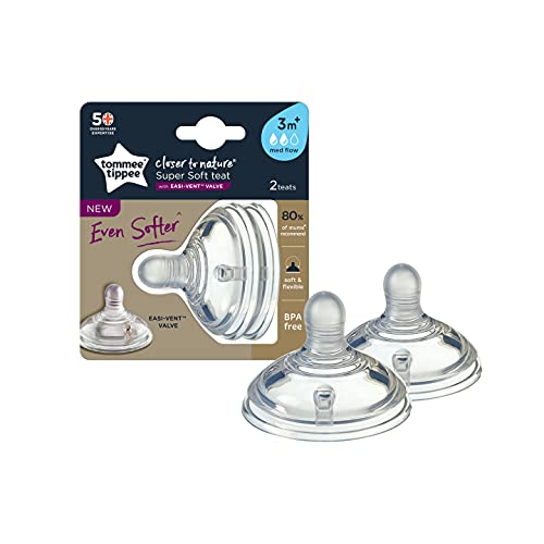 Tetina TOMMEE TIPPEE Easi-Vent (0-6 meses) Tommee Tippee - Bicos e forros para mamadeiras de bebê - anti-cólicas, silicone, nascimento, sem BPA