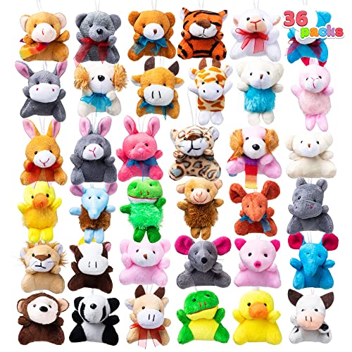 Brinquedo de Peluche JOYIN 36 Mini Animals Joyin Inc - Animais de pelúcia - 36 mini animais, peluche, anti-stress, 3 polegadas