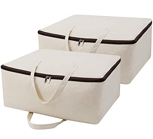 Saco de Almacenamiento Transpirável com Creme de Algodão Suave 100% para Roupa de Cama Edredões e Roupas AMX - Sacolas de armazenamento doméstico - transpirável, almoxarifado, algodão suave, roupa de cama
