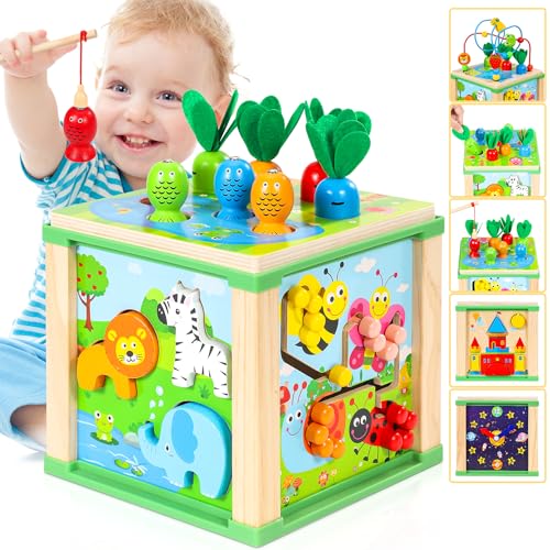 Brinquedo Educativo JOJOIN Cubo Actividades SONGMAN - Brinquedos - brinquedo educativo, cubo atividades, apertar botão, luzes sons animais, esquema cores