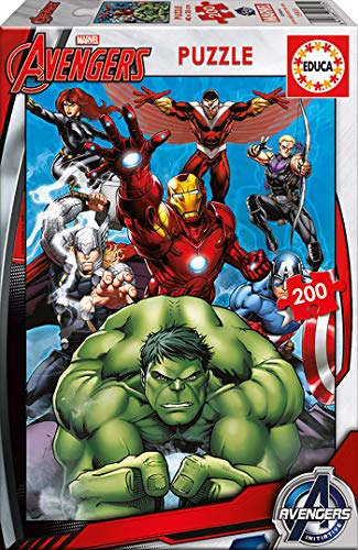 Puzzle EDUCA BORRAS Marvel The Avengers (Idade Mínima: 9 Anos - 200 Peças) EDUCA - Quebra-cabeças de encaixar - cartão, marvel, avengers, 9 anos, 200 peças