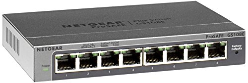 Switch NETGEAR GS108E-300PES L2 10/100/1000 Netgear - Concentradores e comutadores - 8 portas gigabit, vlan, qos, loop guard