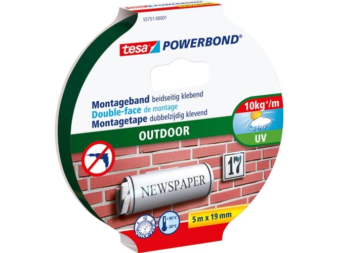Adesivo para Fixação de Objetos Exterior TESA TESA - Fitas adesivas de escritório - resistente ao frio, resistente à água, resistente a raios UV, fixação exterior