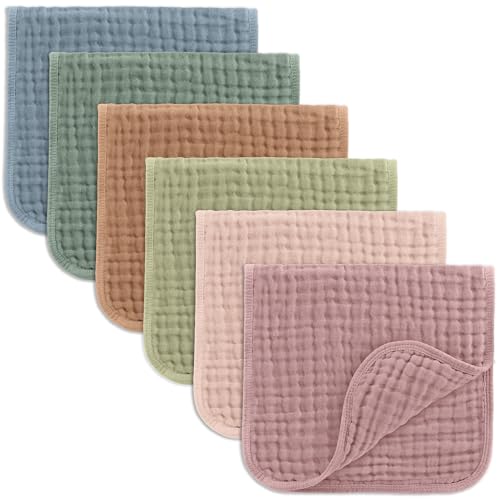 Comfy Cubs 6 Bandanas Of Muslin For Eructs Large Comfy Cubs - Roupa de cama e cama - algodão, absorvente, suave, tamanho grande