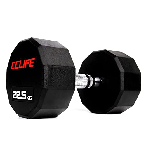 Mancuerna Hexagonal Cclife 50Kg Aço e Goma CCLIFE - Levantamento de peso - 50 kg, aço, goma, 12 lados