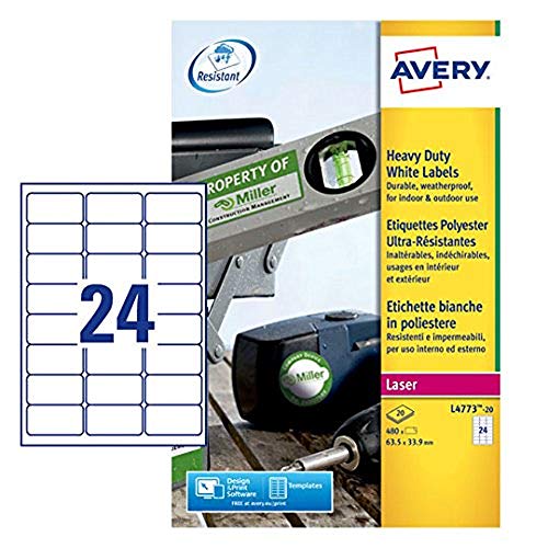 Etiqueta para impressão AVERY L7661-10 Avery Dennison - Papel de impressora e copiadora - laser, branco, hp laserjet pro cp1025