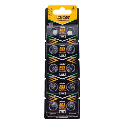 Pilha Pilas Botón Lr726 396A Sr726 Sr59 Sg2 EXTRASTAR - Baterias - 1.55V, aa lr6, 1100 mAh, ion-lítio