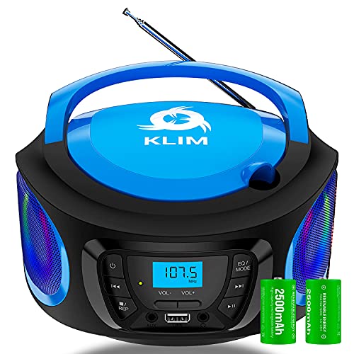 Rádio Boombox KLIM (Azul - Digital - AM/FM/Bluetooth) KLIM - Áudio - digital, bluetooth, mp3, usb, bateria recarregável