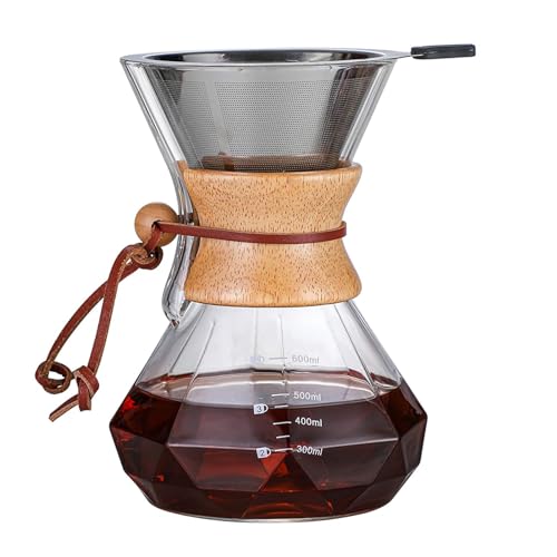 Cafeteira manual WUCIRAY 600 ml (Pequeno Almoço) Wuciray - Cafeteiras de filtro - 600 ml, preto, vidro, filtro