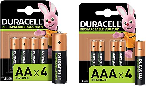 Pilha Recarregável DURACELL AA Mignon (4 unidades) Duracell - Baterias de uso geral - 2500 mAh, 12V, aa, iões-lítio