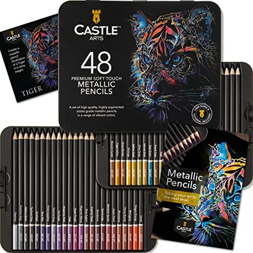 Lápis de Cor CASTLE ART SUPPLIES (48 Un - Metal) Castle Art Supplies - Lápis - 48 unidades, metal, tinta à base de óleo, não seca