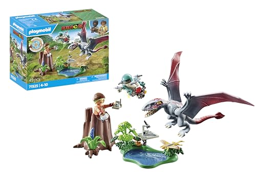 Playmobil Dinossauros: Estação de Observação do Dimorphodon (Idade Mínima Recomendada: 4 anos) PLAYMOBIL - Conjuntos de brinquedos - dimorphodon, dron, microscópio, acessórios