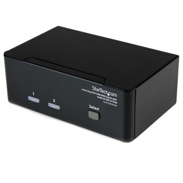 Chaveador Kvm STARTECH.COM SV231DDVDUA em Preto STARTECH - Concentradores usb e firewire - kvm, preto