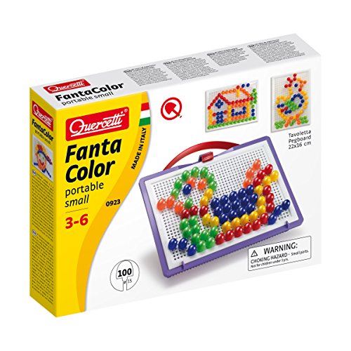 Kit de artesanato para crianças QUERCETTI 13/0923 Quercetti - Jogos - 100 peças, encaixes coloridos, tábua de encaixe, fecho