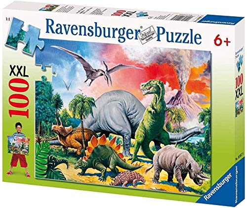 Puzzle RAVENSBURGER Dinossauros (Idade Mínima Recomendada: 6 anos - 100 peças) Ravensburger - Quebra-cabeças de encaixar - madeira, dinossauros, 100 peças, seguras