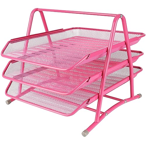 Organizador de Papéis BELLEVOU (Rosa - Poliéster) BELLE VOUS - Organizadores de mesa - rosa, poliéster