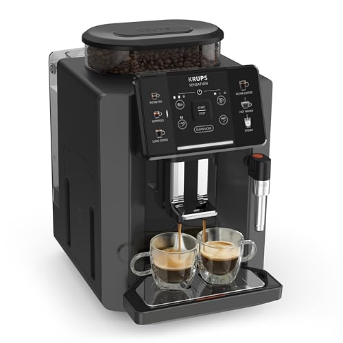 Máquina de Café Krups Sensation EA9108100 Preto, Inox (Pequeno Almoço / Café) Krups - Máquinas de café espresso - automático, sem filtros, lâmina metálica