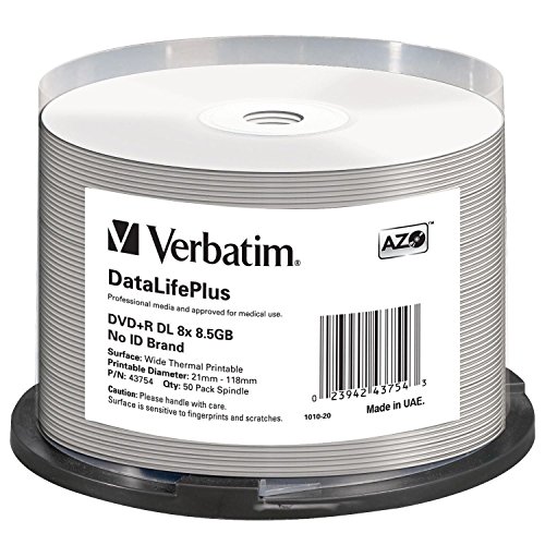 DVDs virgens VERBATIM 8.5GB DVD+R DL (DL) 50 pcs. Verbatim - Downloads de música digital - 8.5gb, dvd-r dl, 50 unidades, ntsc/pal