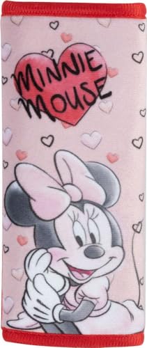 DISNEY Minnie Mouse Belts of Safety Pink Hearts Disney - Capas de cinto de segurança para veículos - resistente, lavável, ajustável, fecho de correr