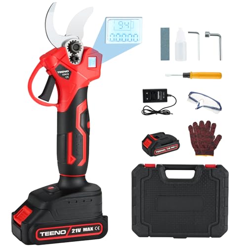 Tesoura de podar elétrica TEENO com LCD TEENO - Tesouras de poda - 600 W, aço SK5, 30 mm, lcd