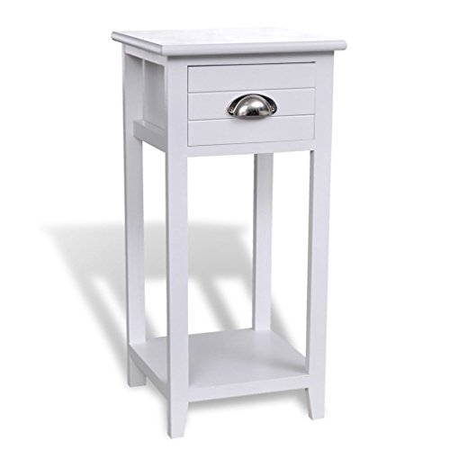 Mesa de Cabeceira VIDAXL com Gaveta (Branco - 90x50x45cm) vidaXL - Conjuntos de móveis - gaveta, branco, 90x50x45cm