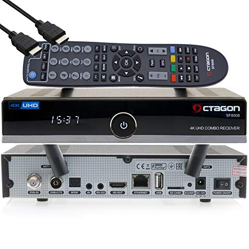 Recetor de satélite OCTAGON SF8008 (4K Ultra HD) Octagon - Cabos - satélite, octagon, sf8008, 4k ultra hd
