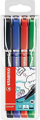Caneta Fineliner STABILO Sensor M 0.3 mm Preto Stabilo - Canetas - ponta metálica, fibra amortecedora, traço médio, 0.3 mm