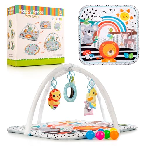 Conjunto de Atividades para Bebé LIONELO Pack Gym Niblear - Tapetes e ginásios de atividades - 5 brinquedos, espelho, almofada de exercícios, cordão