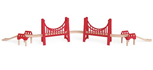 Jogo Didático HAPE Madeira - Castanho - 29.5 x 20.3 x 7 cm HAPE - Brinquedos - madeira, castanho, ponte dupla, comboios