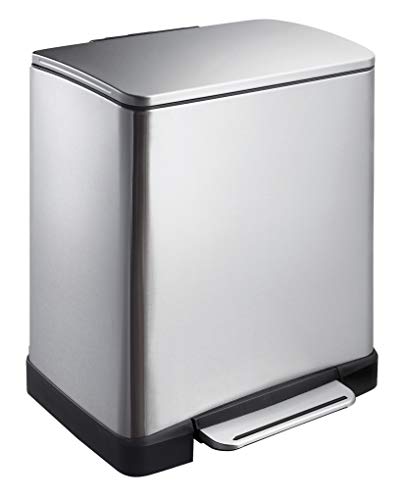 Caixote do Lixo EKO VB926820 | Aço inoxidável EKO - Lixeiras e cestos de lixo - aço inoxidável, 20 litros, design moderno