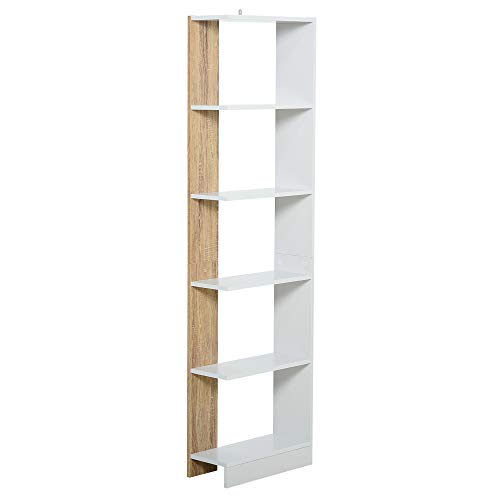 Estante de Arrumação HOMCOM | 45 x 21 x 170 cm - Carvalho HOMCOM - Estantes e prateleiras de pé - 45x21x170 cm, carvalho