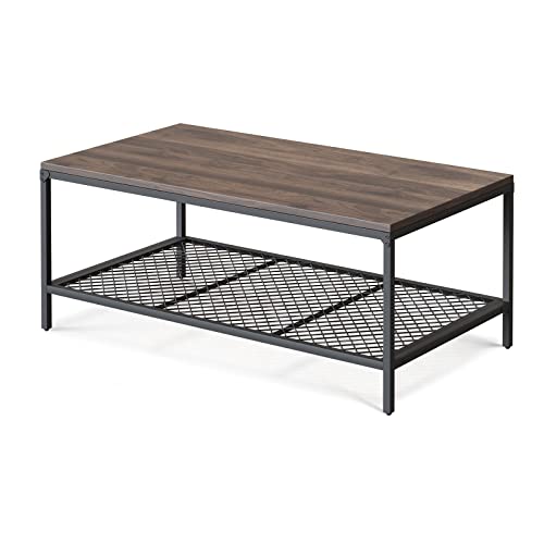 Mesa de Centro NOVILLA em Malha Metalica e Madeira de Carvalho Castanho Novilla - Mesas de centro - malhada, madeira, carvalho, castanho