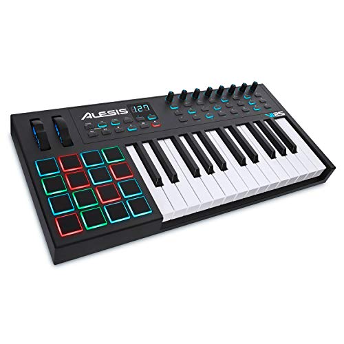 Teclado ALESIS VI25 (USB - 25 Teclas - Branco) Alesis - Controladores midi - 25 teclas, aftertouch, 16 pads, usb