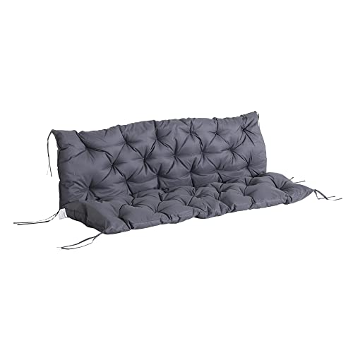Almofada de Banco Outsunny | 150 x 98 x 8 cm - Cinza Outsunny - Almofadas para cadeiras e sofás - almofada, cinza, 150x98x8 cm