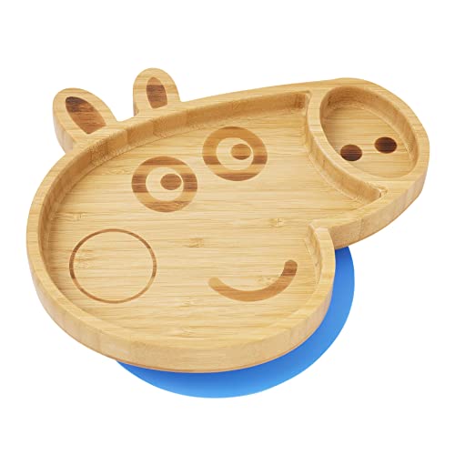 Prato Bambu com Ventosão Peppa Pig George J remoir - Utensílios de mesa - bambu, vento, peppa pig, george