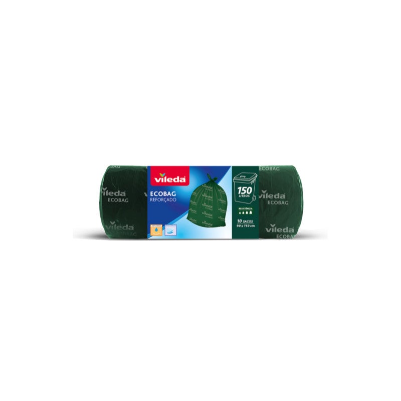 Sacos de Lixo VILEDA Ecobag (Reforçados - 10 Un) Vileda - Sacolas de lixo - recicláveis, biodegradáveis, fácil colocação, 10 un