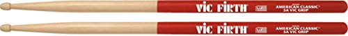 BATERIA VIC FITCH AMERICAN CLASSIC HICKORY 5A Vic Firth - Baquetas e escovas - madeira, borracha, 1,2 kg, 5 cm