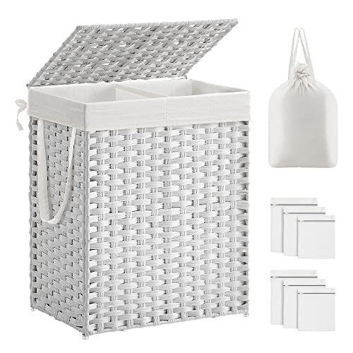 Cesto de Roupa Suja com Tampo SONGMICS | 90L - Branco SONGMICS - Cestos de roupa - 90L, branco, tampo