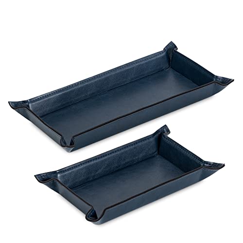 Conjunto 2 Bandejas de Couro Sintético NAVARIS Kw-Commerce - Organizadores de mesa - couro sintético, 2 bandejas