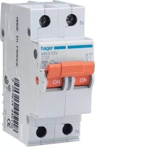 Interruptor Automático HAGER MN Unipolar+Neutro 40A Curvado Hager - Interruptores elétricos - interruptor automático, hager mn, unipolar+neutro, curvado, instalações elétricas, corrente máxima