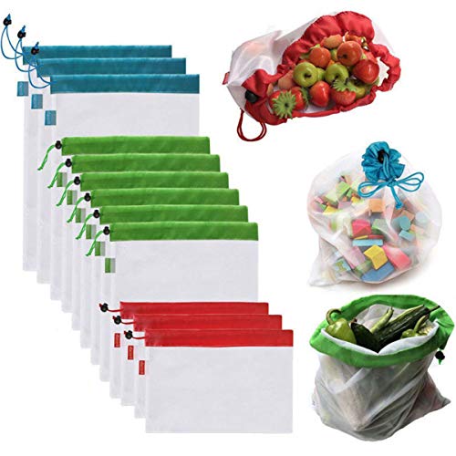 Sacos de Plástico Reutilizáveis OUNONA (12 unidades) OUNONA - Sacolas de armazenamento doméstico - reutilizáveis, 12 unidades