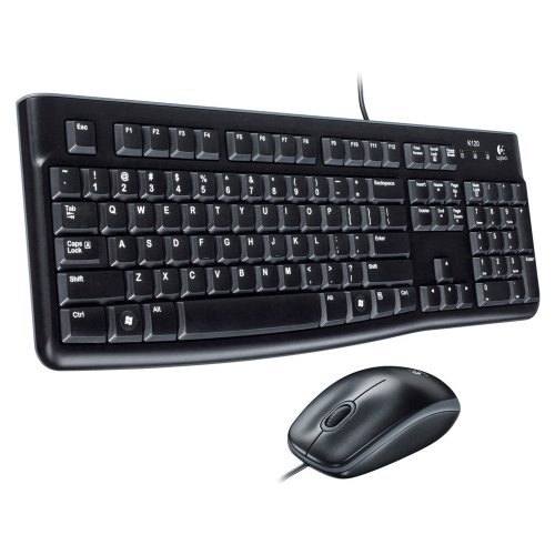 Teclado LOGITECH Desktop MK120 (Com Cabo - Layout Suíço) Logitech - Conjuntos de acessórios de computador - layout suíço, teclas silenciosas, ergonómica, durável