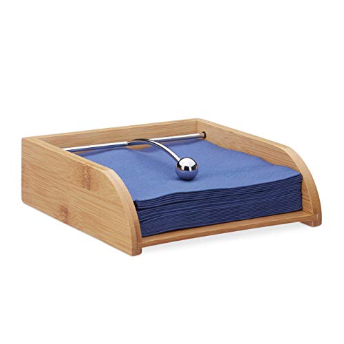 Suporte para Guardanapos Relaxdays | Madeira Relaxdays - Porta guardanapos e dispensers - suporte, guardanapos, madeira